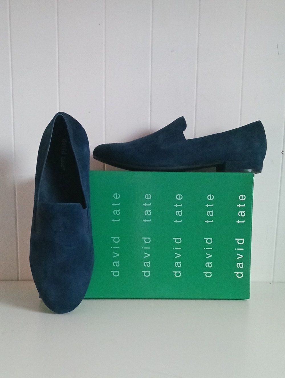 DAVID TATE NIB BLUE SUEDE LOAFERS